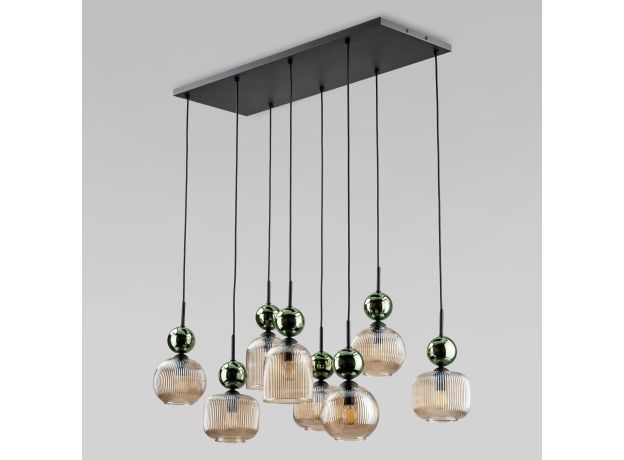 Подвесной светильник со стеклянными плафонами 11151 Sophia Green Cognac