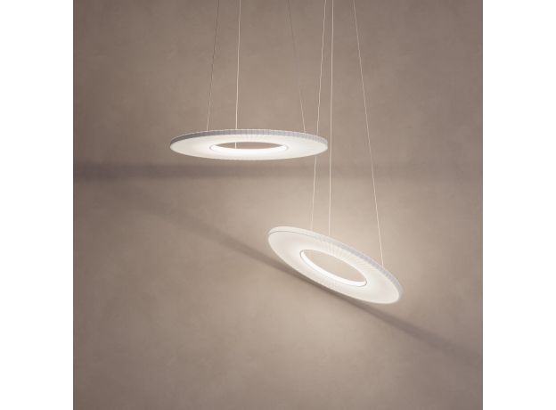 Подвесной светодиодный светильник с абажуром из ткани 101001 LED белый