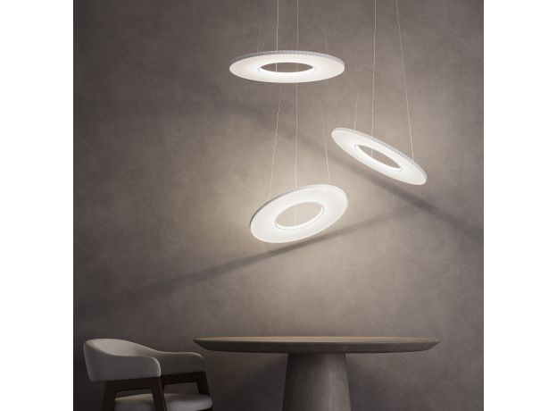 Подвесной светодиодный светильник с абажуром из ткани 101001 LED белый