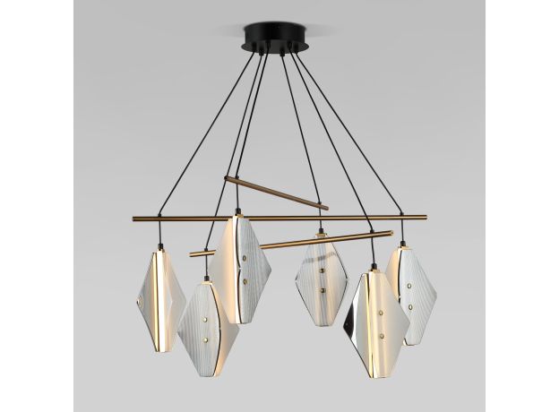 Подвесной светодиодный светильник со стеклянными плафонами 301054 LED латунь