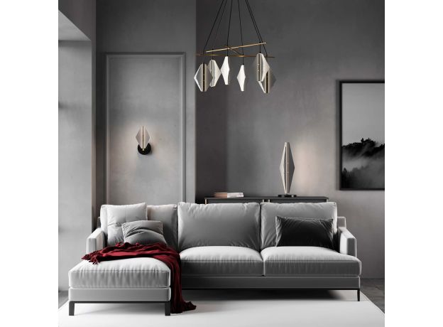 Подвесной светодиодный светильник со стеклянными плафонами 301054 LED латунь