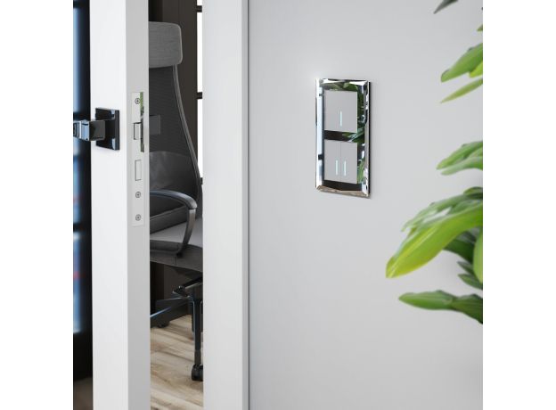 Сенсорный выключатель двухклавишный с подсветкой 1000 Вт серебряный W4520006