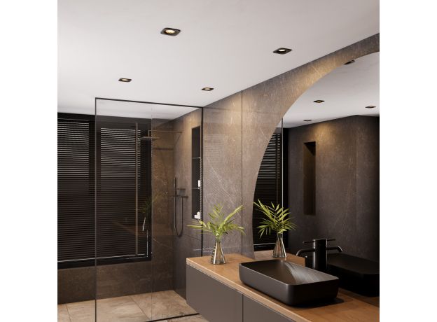 Светильник встраиваемый светодиодный Tetro 10W 4000K черный IP44 15276/LED