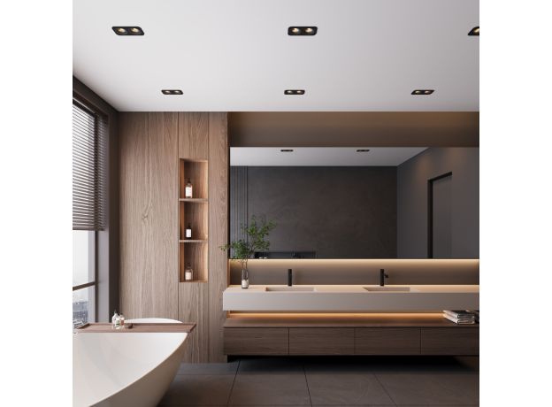 Светильник встраиваемый светодиодный Tetro 20W 4000K черный IP44 15277/LED