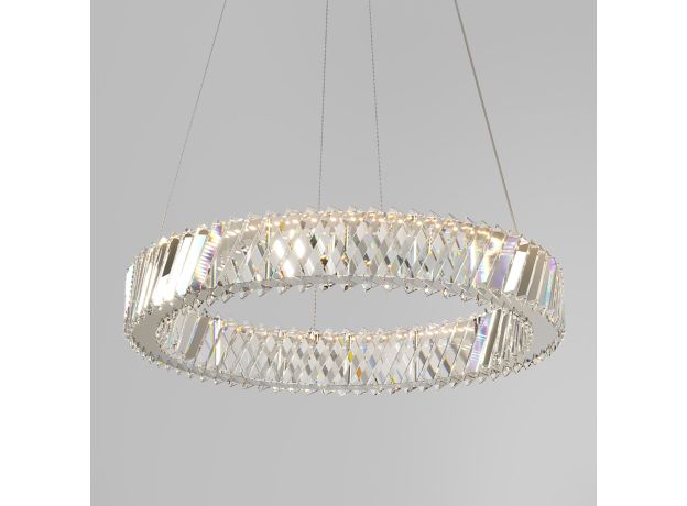 Светодиодная хрустальная люстра 101004 LED никель хрусталь Strotskis
