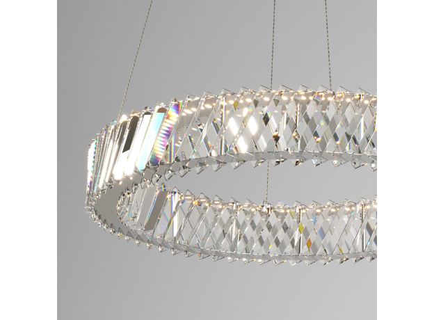 Светодиодная хрустальная люстра 101004 LED никель хрусталь Strotskis