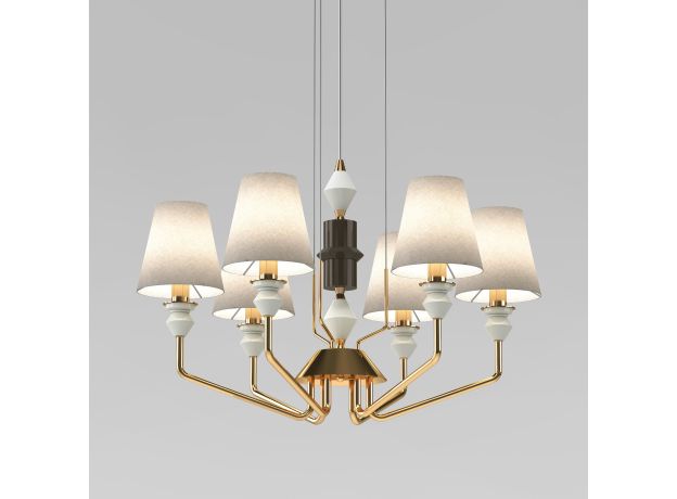 Умная люстра с декором из керамики 101012/6