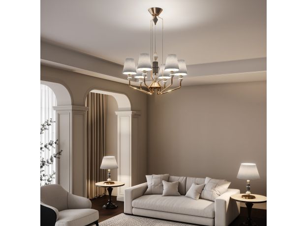 Умная люстра с декором из керамики 101012/6