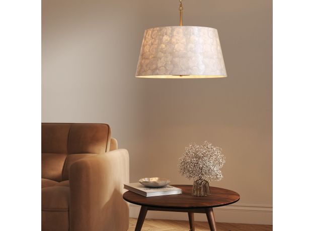 Умная люстра с перламутром 101013/5 латунь/перламутр