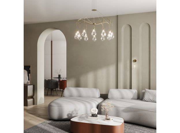 Умная подвесная люстра со стеклянными плафонами 201002/12