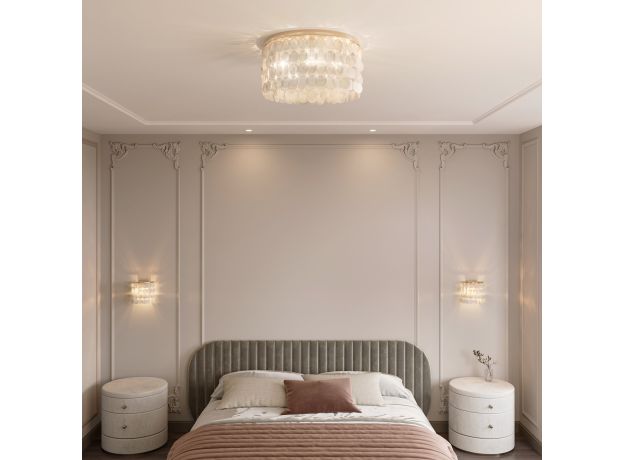 Умная потолочная люстра с перламутром 60084/5 латунь/перламутр Smart