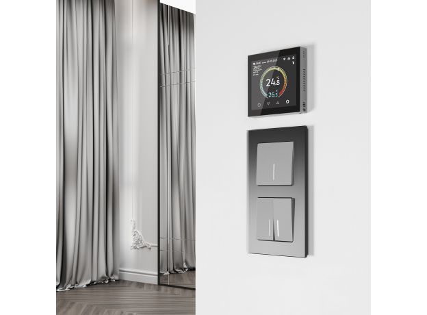 Умный сенсорный терморегулятор с LCD дисплеем черный W1851108