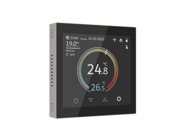 Умный сенсорный терморегулятор с LCD дисплеем дымчатый W1851104