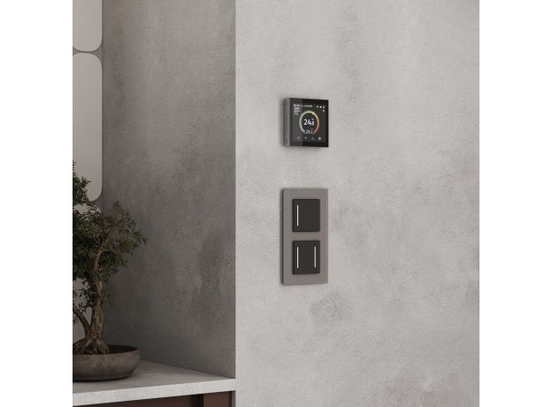 Умный сенсорный терморегулятор с LCD дисплеем дымчатый W1851104