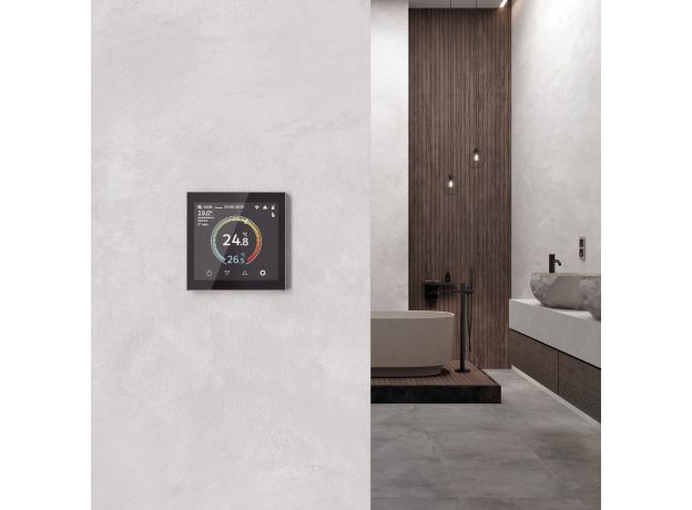 Умный сенсорный терморегулятор с LCD дисплеем дымчатый W1851104