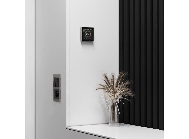 Умный сенсорный терморегулятор с LCD дисплеем дымчатый W1851104