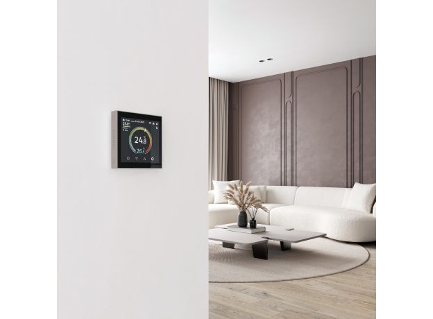 Умный сенсорный терморегулятор с LCD дисплеем дымчатый W1851104