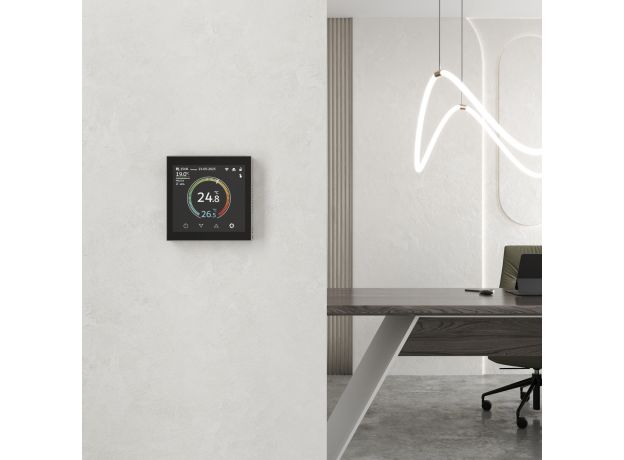 Умный сенсорный терморегулятор с LCD дисплеем дымчатый W1851104