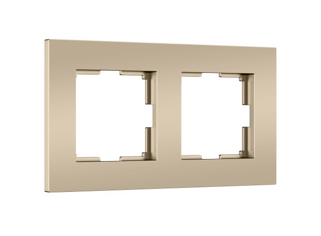 W0022911/ Рамка на 2 поста Slab (шампань софт) W0022911