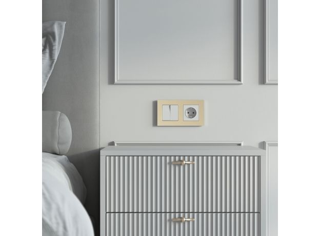 W0022911/ Рамка на 2 поста Slab (шампань софт) W0022911