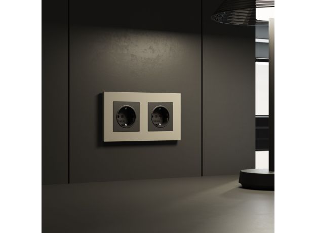 W0022917/ Рамка на 2 поста Slab (дымчатый софт) W0022917