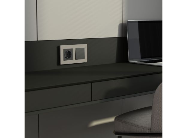 W0022917/ Рамка на 2 поста Slab (дымчатый софт) W0022917