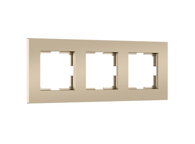 W0032911/ Рамка на 3 поста Slab (шампань софт) W0032911