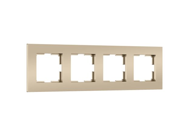 W0042911/ Рамка на 4 поста Slab (шампань софт) W0042911