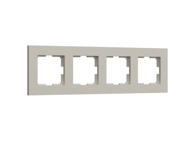 W0042917/ Рамка на 4 поста Slab (дымчатый софт) W0042917
