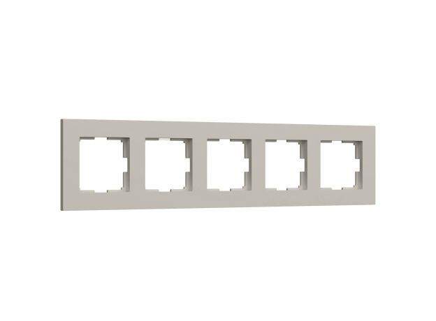 W0052917/ Рамка на 5 постов Slab (дымчатый софт) W0052917