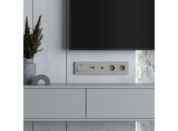 W0052917/ Рамка на 5 постов Slab (дымчатый софт) W0052917