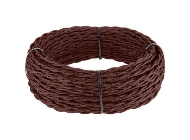 W6453325/ Ретро кабель витой 3х2,5 (итальянский орех) под заказ 20 м W6453325