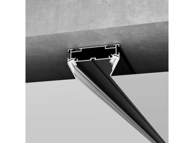 Basic System Алюминиевый профиль для монтажа в натяжной потолок однофазного шинопровода черный 2м 85234/00