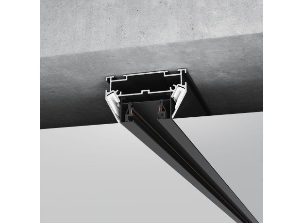 Basic System Алюминиевый профиль для монтажа в натяжной потолок однофазного шинопровода черный 2м 85234/00