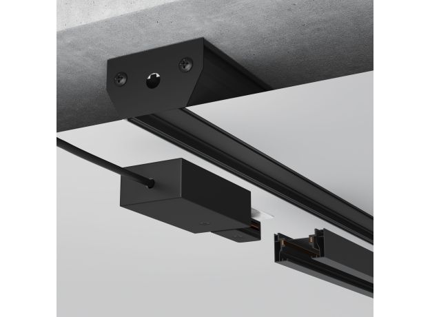 Basic System Алюминиевый профиль для монтажа в натяжной потолок однофазного шинопровода черный 2м 85234/00