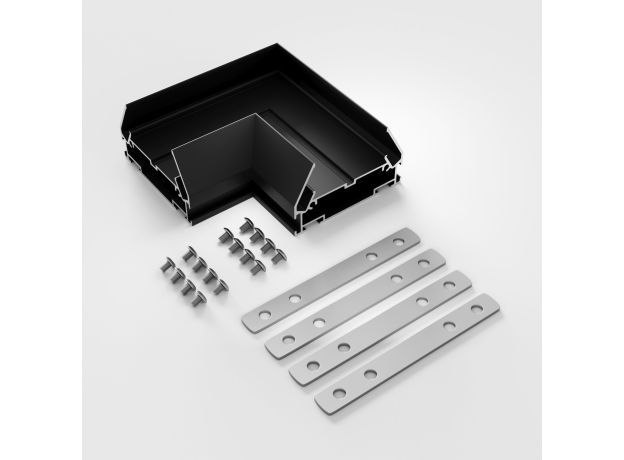 Basic System Коннектор угловой для монтажа в натяжной потолок однофазного шинопровода черный 85235/00