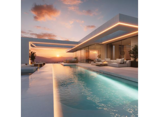 Лента светодиодная 480Led 14W IP68 3300K теплый белый, 5м COB 24V 480Led 14W IP68