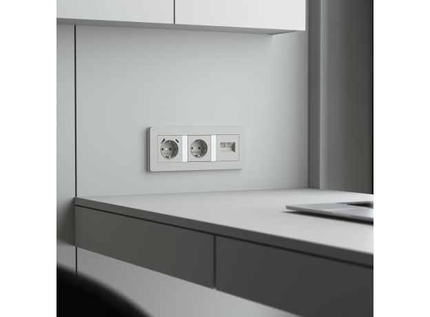 Накладка для двойной розетки Еthernet RJ-45 (дымчатый) W1291104