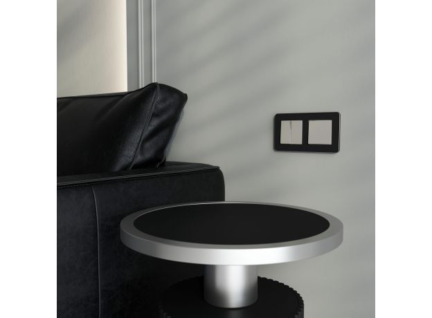 Перекрестный выключатель двухклавишный (дымчатый) W1223004