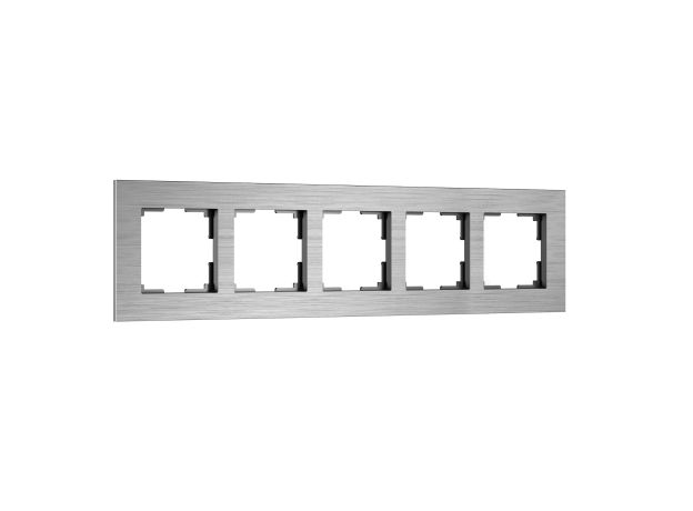 Рамка из металла на 5 постов AluMax алюминий W0053506