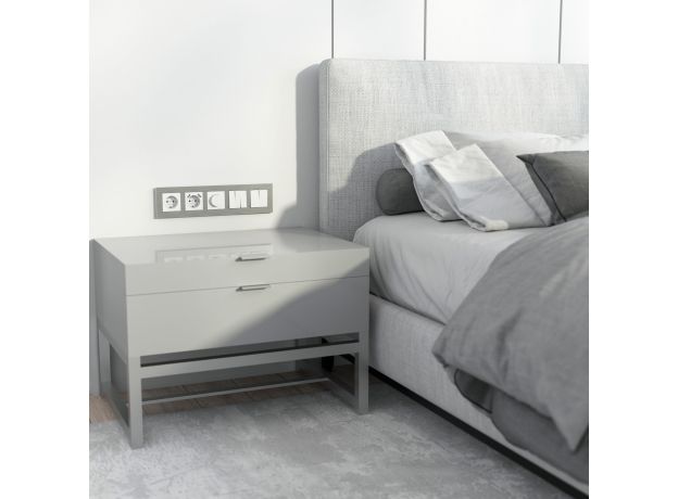 Рамка из металла на 5 постов AluMax алюминий W0053506