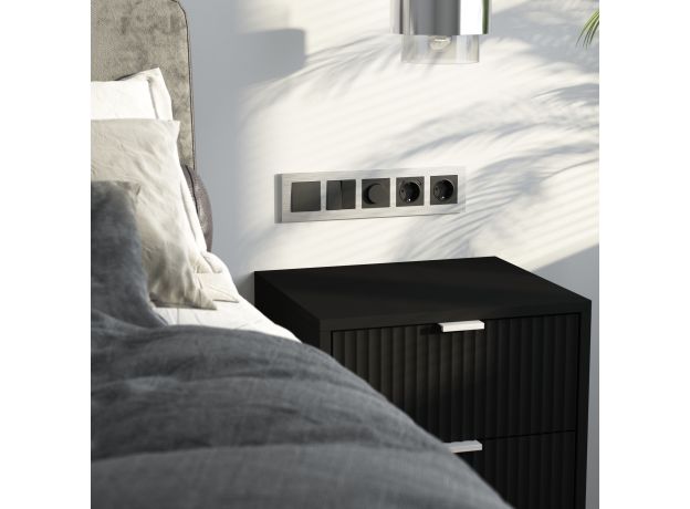 Рамка из металла на 5 постов AluMax алюминий W0053506