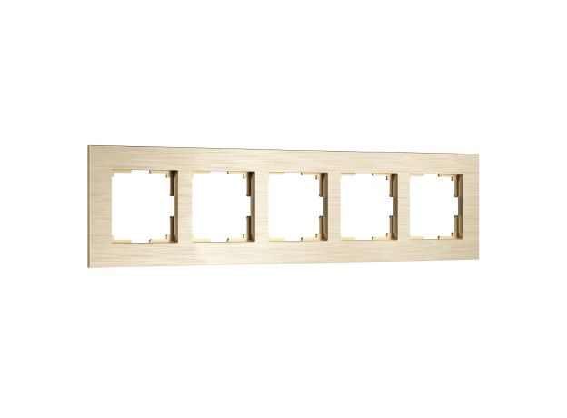 Рамка из металла на 5 постов AluMax шампань алюминий W0053511