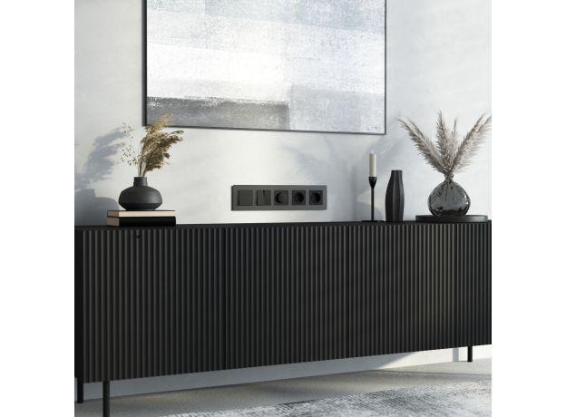 Рамка из стекла на 5 постов Senso черный soft-touch W0053108