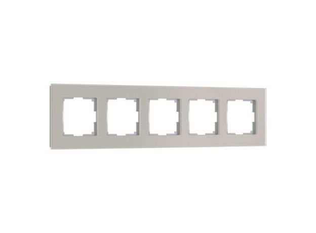 Рамка из стекла на 5 постов Senso дымчатый soft-touch W0053117