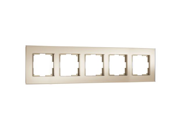 Рамка из стекла на 5 постов Senso шампань soft-touch W0053111