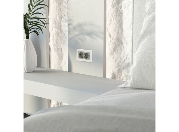 Розетка двойная с заземлением (дымчатый) W1272004