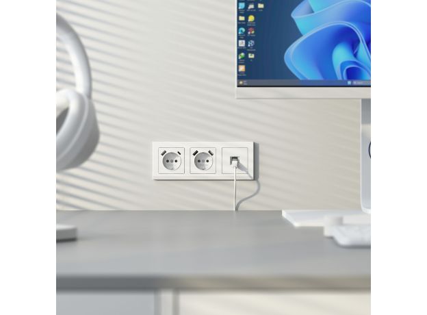 Розетка Ethernet RJ-45 cat. 6A экранированная (белый матовый) W5120001