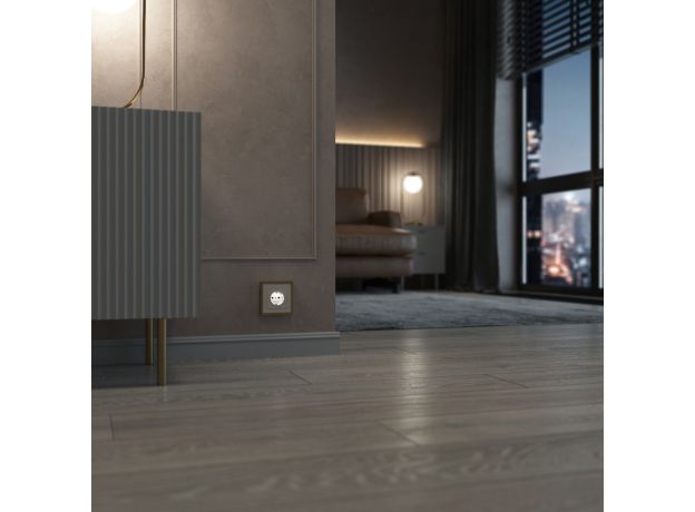 Розетка с подсветкой W (айвори матовый) W1171462