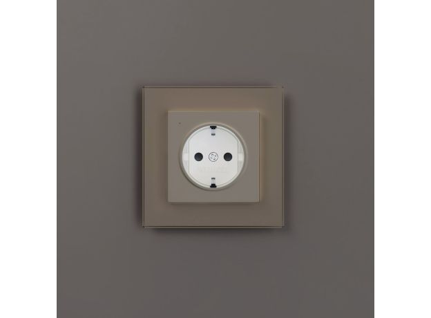 Розетка с подсветкой W (айвори матовый) W1171462